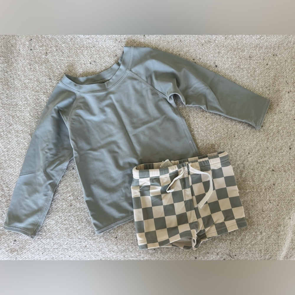Rylee + Cru Swim Trunks and Rashguard